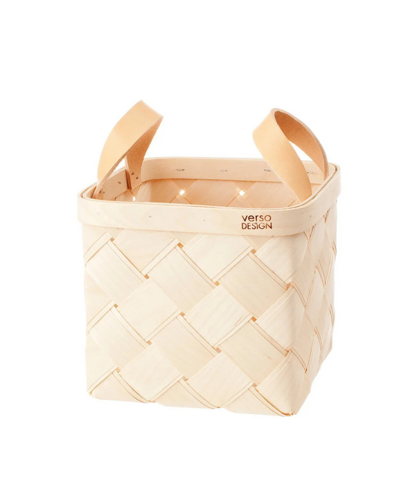 Verso Design  Lastu Baskets birch, leather handles