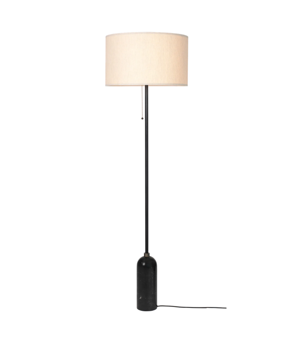 Gubi  Gravity VloerLamp marmer, canvas kap, dimbaar