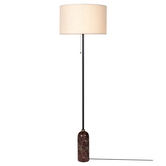 Gravity VloerLamp marmer, canvas kap, dimbaar