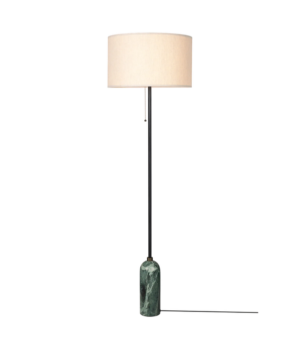 Gubi  Gravity Floor Lamp marble, canvas shade, dimmable