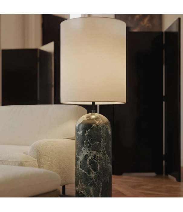 Gubi  Gravity Floor Lamp XL marble, canvas shade