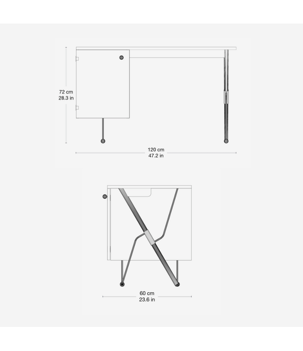 Gubi  Grossman Desk 62 black, matte American walnut