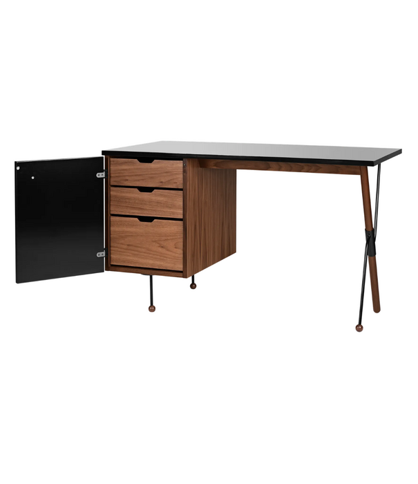 Gubi  Grossman Desk 62 black, matte American walnut