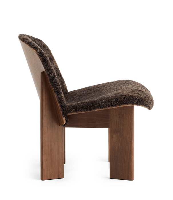 Hay  Chisel Lounge Chair walnut, front Sheepskin espresso