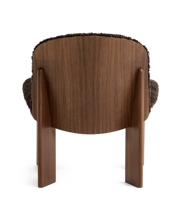 Hay  Chisel Lounge Chair walnut, front Sheepskin espresso