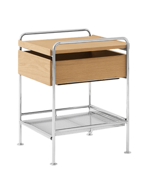Alima Bijzettafel chrome, eiken