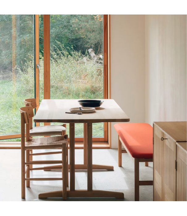 Fredericia  Mogensen Bench 3171 oak, seat leather