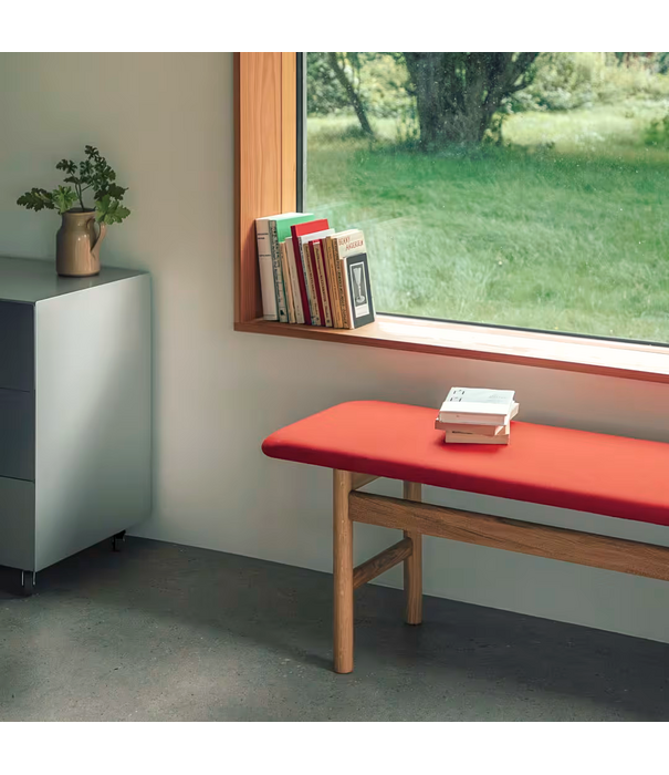Fredericia  Mogensen Bench 3171 oak, seat leather