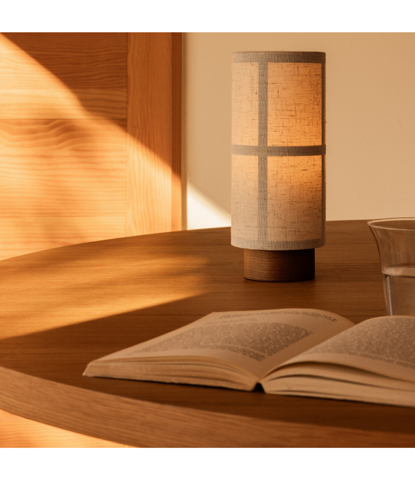 Audo Hashira Portable Lamp, raw linen