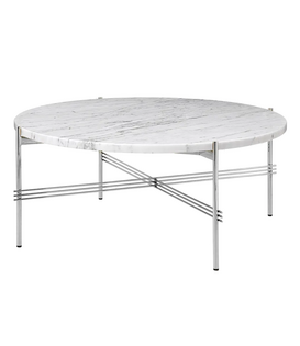 TS Salontafel Rond Carrara wit marmer, gepolijst voet 80cm