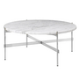 TS Coffee Table Round Carrara white marble, polished base