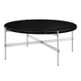 Gubi - TS coffee table round black marquina marble, polished base