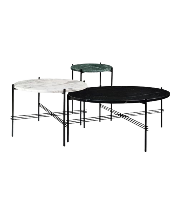 Gubi  Gubi - TS coffee table round black marquina marble, polished base
