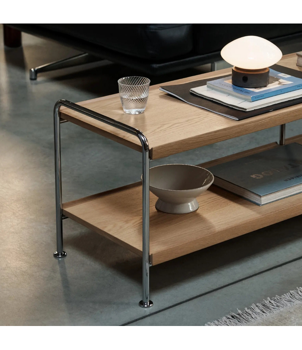 &Tradition Alima NDS4 Low Console Storage Rack wood, chrome frame