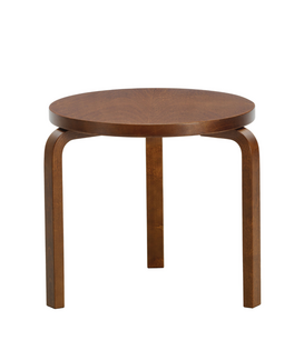 Aalto 90D Salontafel, walnoot gelakt berken Ø48