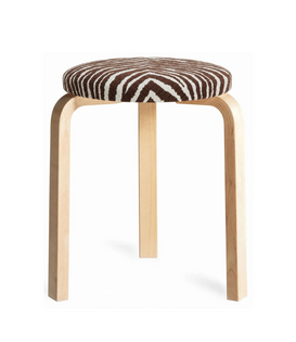 Stool 60 Kruk berken, Zebra bruin / wit