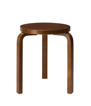 Stool 60 Kruk berken, walnoot gebeitst