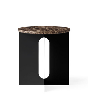 Androgyne Bijzettafel Emperador marmer, zwart
