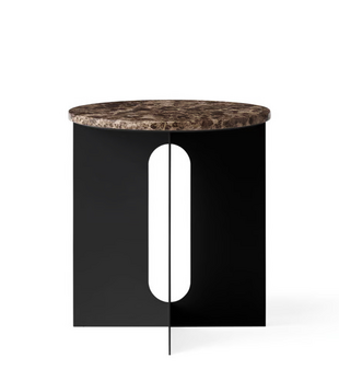 Androgyne Side table Emperador marble, black