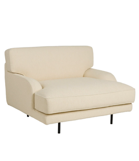Flaneur Lounge Chair Gubi Boucle 01 cream, black matt base