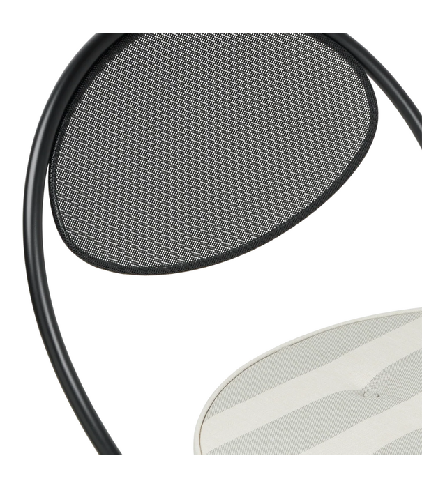 Gubi  Copacabana Lounge Chair black,  cushion Leslie Stripe