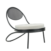 Copacabana Lounge Chair black,  cushion Leslie Stripe