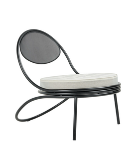 Copacabana Lounge Chair black,  cushion Leslie Stripe