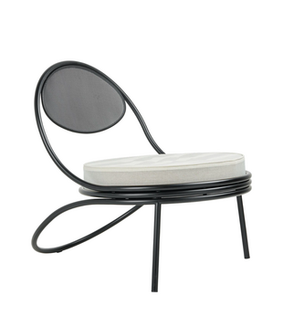 Copacabana Lounge Stoel zwart, kussen Leslie Stripe