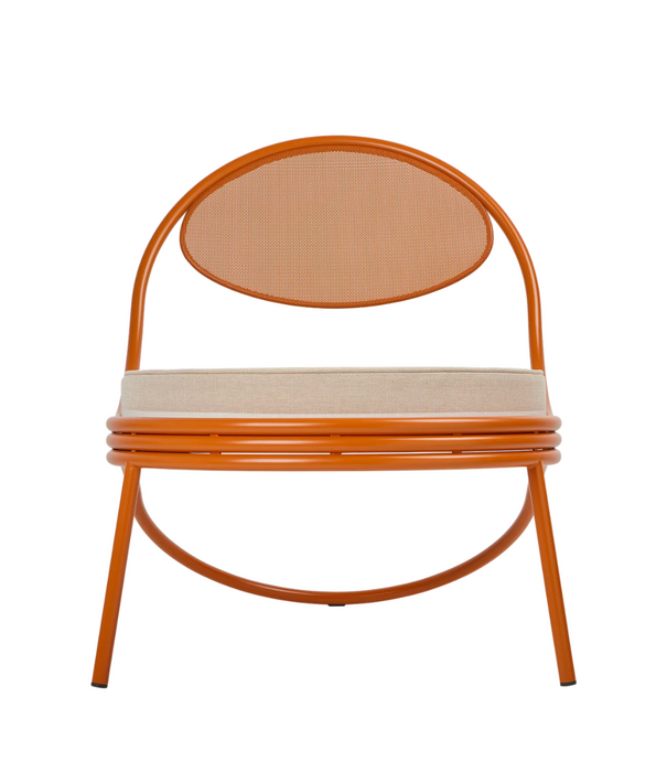 Gubi  Copacabana Lounge Chair orange, cushion Leslie Stripe