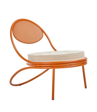 Copacabana Lounge Chair orange, cushion Leslie Stripe