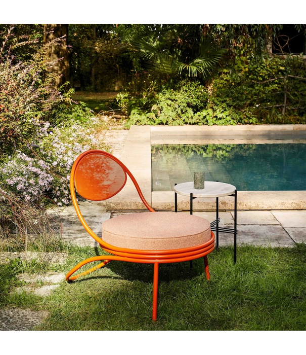 Gubi  Copacabana Lounge Chair orange, cushion Lorkey 44
