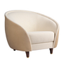 Revers Lounge Chair Harp ivory, Chamois doeskin, walnut base