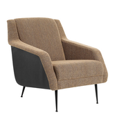 CDC.1 Lounge Stoel Gubi Boucle 05 bruin, zwart poten