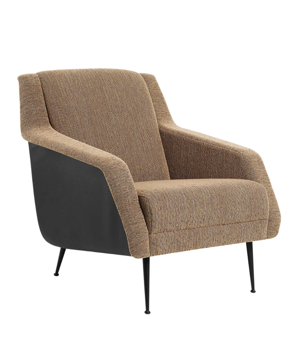 Gubi  CDC.1  Lounge Chair Gubi Boucle 05 brown, black base