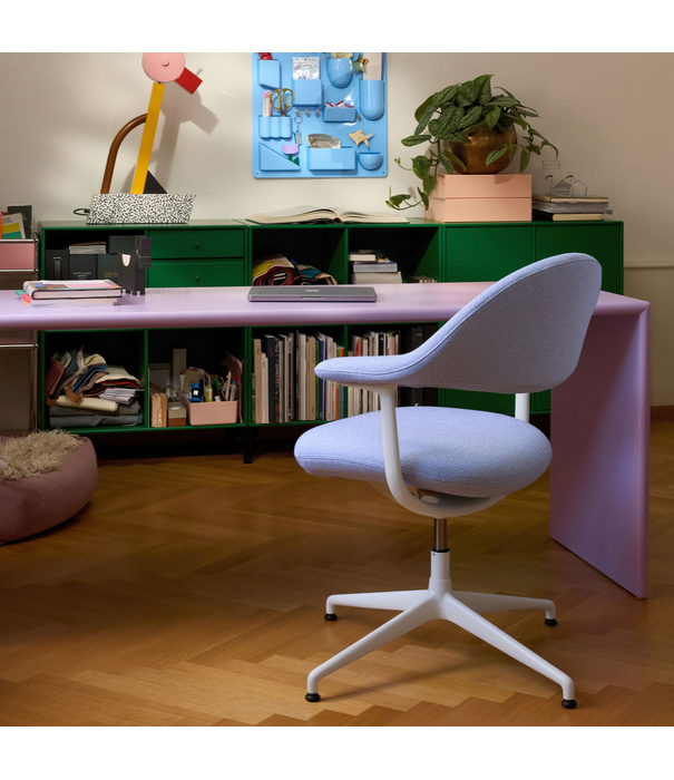 Vitra  Mynt Soft Stoel 4 ster basis soft light, Nubia ivory / forest