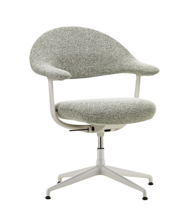 Vitra  Mynt Soft Stoel 4 ster basis soft light, Nubia ivory / forest