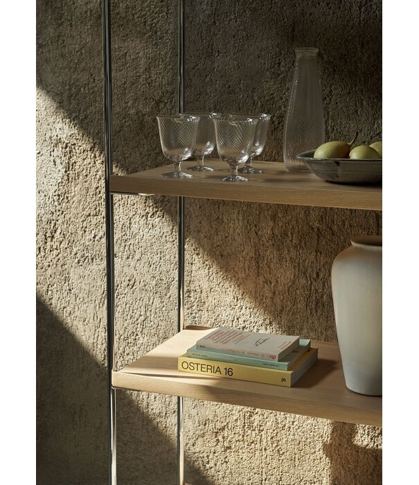 &Tradition Alima NDS6 High Storage Rack wood, chrome frame