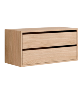 Wall Cabinet Low with 2 drawers oak - Sale
