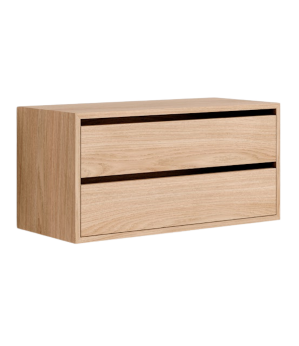 New Works  Wall Cabinet Low with 2 drawers oak Sale
