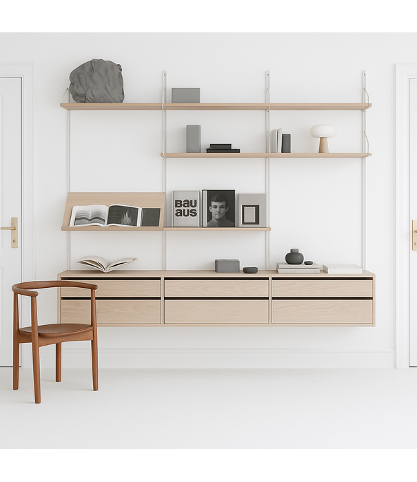 New Works  Wandkast Low met 2 lades eiken Sale