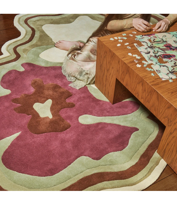 Layered  Collina Strada Petal Rug olive plum