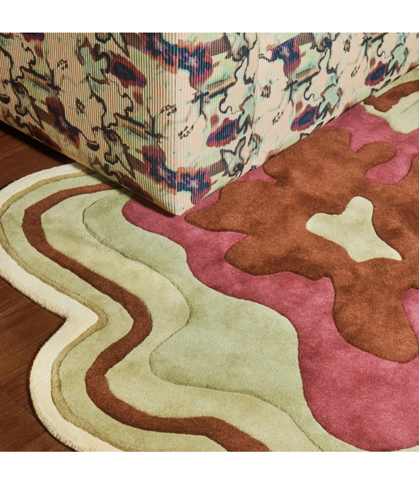 Layered  Collina Strada Petal Rug olive plum