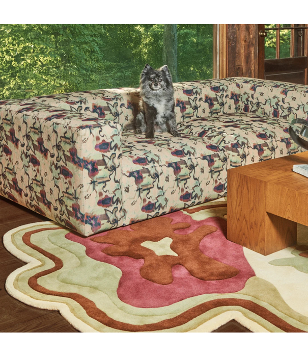 Layered  Collina Strada Petal Rug olive plum