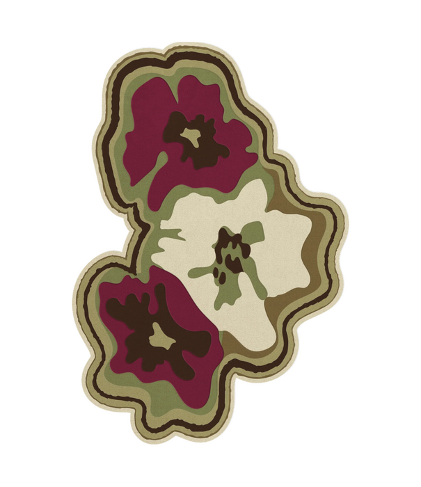 Layered  Collina Strada Petal Rug olive plum