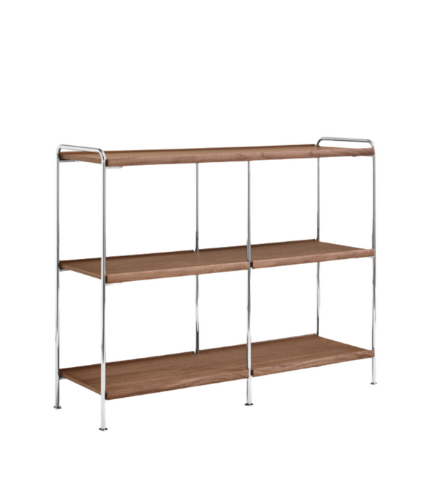 &Tradition Alima NDS5 Mid Size Storage Rack wood, chrome frame