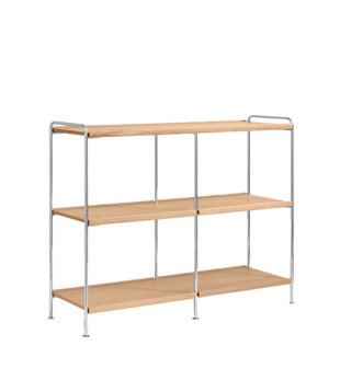 Alima NDS5 Medium Opbergrek hout, chrome frame