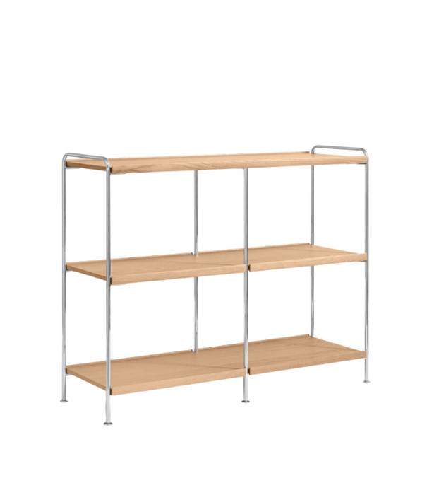 &Tradition Alima NDS5 Mid Size Storage Rack wood, chrome frame