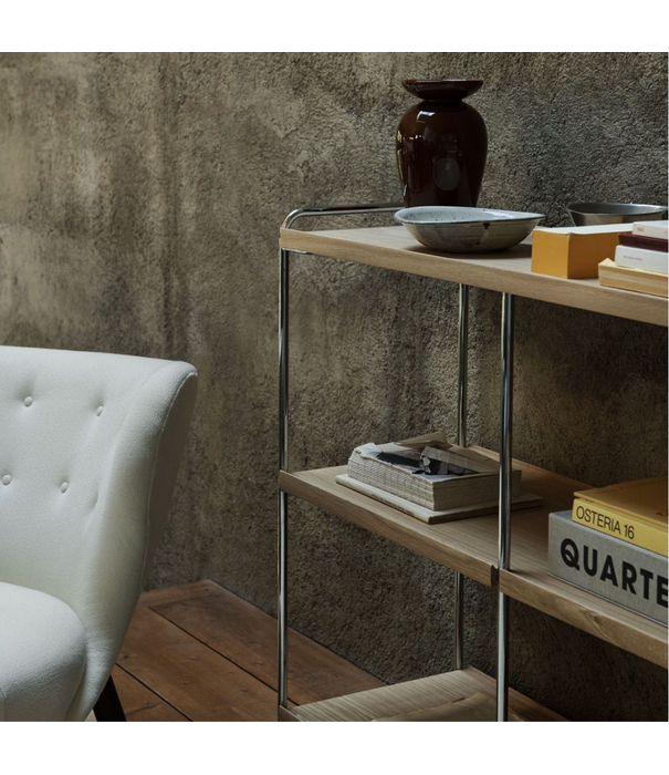 &Tradition Alima NDS5 Medium Opbergrek hout, chrome frame
