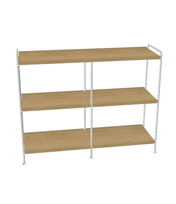 &Tradition Alima NDS5 Mid Size Storage Rack wood, chrome frame