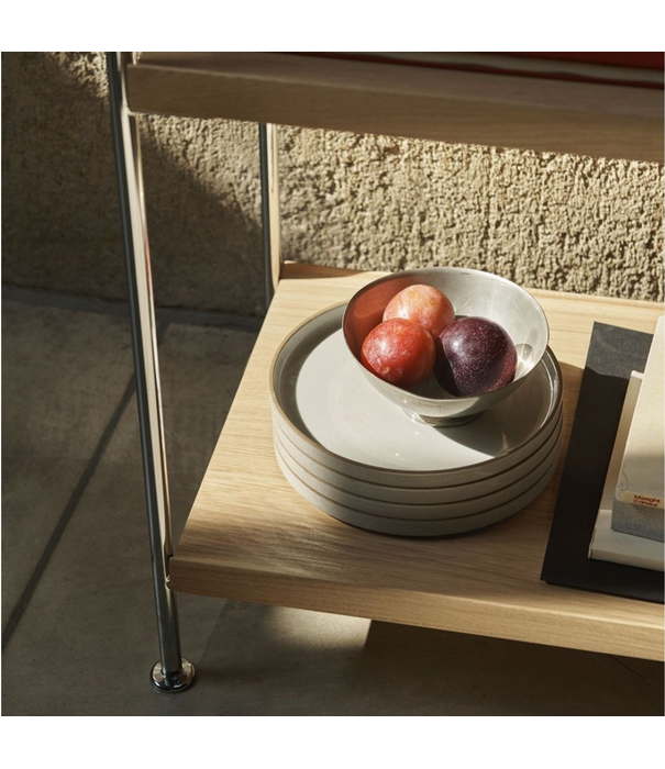 &Tradition Alima NDS6 High Storage Rack wood, chrome frame